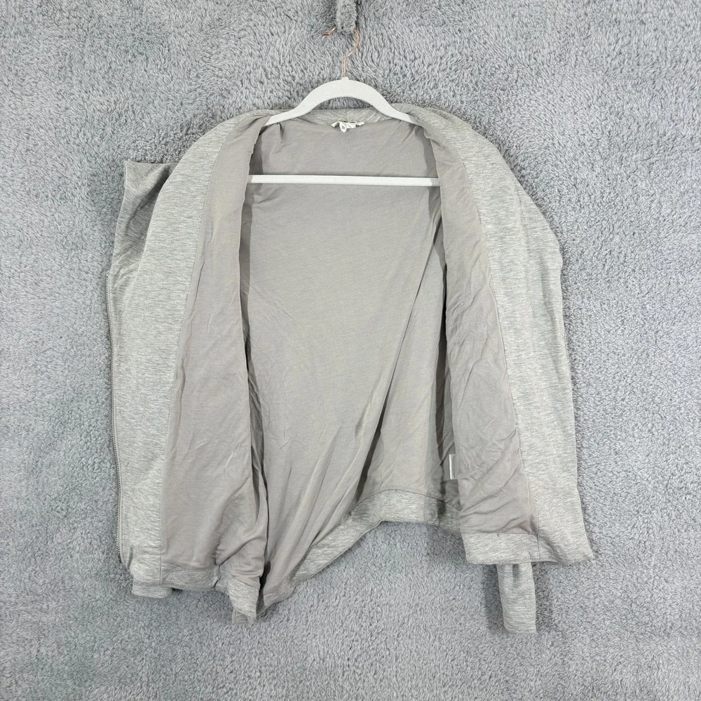 Helmut Lang Villous Asymmetrical Zip Moto Jacket Drape Collar‎ Sz L Gray Heather